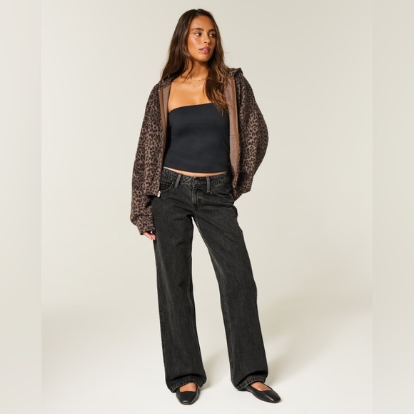 Hollister Denim - Hollister Low-Rise Washed Black Baggy Jeans